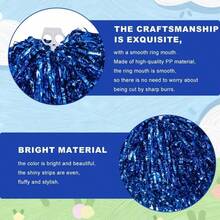 3 Pcs 12 In Cheerleading Pom Poms With Large Metallic Hair Bow For Girls Team Spirit Dance Party Sports Accessories Football Basketball Events Cheer Gear