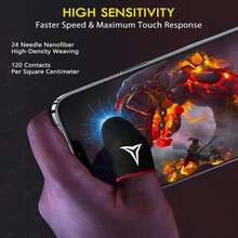 6 Pack Mobile Phone Gaming Finger Sleeves, Nuozme Finger Sleeves Compatible With All Touchscreen Devices, 0.15mm Superconducting Nanofibers, Smooth Feel, Anti-Sweat, Extremely Thin, Red Edge - ColorD - View 3