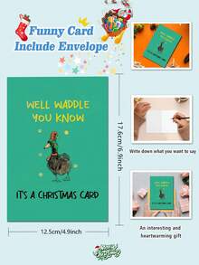 1 pièce Carte de Noël drôle de canard pour lui et elle, carte de Noël avec jeu de mots mignon de canard pour hommes et femmes, carte de Noël et de vacances pour ami, sœur, frère, vous le saurez bien, c'est une carte de Noël