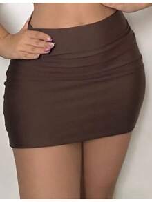 Sensual Knitted Fabric Formal And Evening All Seasons - Rust Brown - View 3