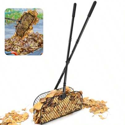 CAROD Leaf Grabber Rake With Long Handle Lightweight Metal Leaves Rakes Leaf Collector For Gardening Leaf And Grass Picker Upper Efficient And LaborSaving Yard Rake Leaf Grabber No Bending Over