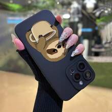 La funda de teléfono Angel Eye de alta gama presenta un diseño de caricatura lindo y perezoso, una funda de protección creativa personalizada y elegante, resistente a golpes y caídas, resistente a la suciedad y duradera, con impresión UV, adecuada para  17/17 Pro/17 Pro Max/17 Air/ 16/16 Pro/16 Pro Max/16 Plus/ 15/15 Pro Max/15 Pro/15 Plus/ 14/14 Pro/14 Plus/14 Pro Max/ 13/13 Pro/13 Pro Max/12/12 Pro/12 Pro Max/11/11 Pro/11 Pro Max/XR/X/XS/XS Max. Es el regalo de cumpleaños perfecto para novias, novios, esposos, esposas, amigos o para uno mismo, innovador y a la moda, adecuado tanto para hombres como para mujeres.Proporciona protección de 360 grados.Este es el regalo perfecto para los cumpleaños de niños y niñas. - Negro 1632 - Ver 5
