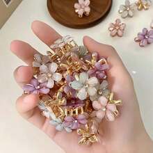12pcs/Set Assorted Metal Crystal Flower Hair Clips Valentine's Day Valentines Hair Claws Claw Clips Hair Jaw Clip Hair Clamps Hair Clutch Hair Catcher Clip, School Stuff, College Fall Winter Hair Accessories For Women For Vacation Outfits Woman - 彩色 - 查看 7
