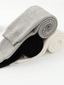 1 Pair Kids's Capri-Length Tights, Girls Tights Winter Style, Thickened & Warm, Suitable For Outer Wear & Daily Outfits Baby Toddler Leggings