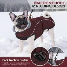 Dog Winter Coat, Waterproof Dog Jacket With Leash Hole, Reflective Adjustable Pet Snow Vest, Warm Fleece Sweater For Small Medium Large Dogs - Multicolor - View 6