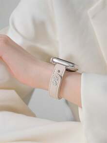 1条米色细表带，兼容 42mm、38mm、40mm、41mm、44mm、45mm、46mm、49mm，时尚智能手表替换表带，适用于Series Ultra2、Ultra SE2、SE 11、10、9、8、7、6、5、4、3、2、1，适合女性佩戴，可作为学生返校礼物 - 米色 - 查看 6