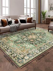 1 tấm thảm phong cách cổ điển, thảm hình chữ nhật bằng polyester truyền thống Bohemian màu đỏ cũ dễ giặt, thích hợp cho phòng khách, hành lang, đầu giường, phòng khách, phòng ngủ, văn phòng, nhà bếp, trang trí nhà kiểu nông trại - Nhiều màu - Xem 3