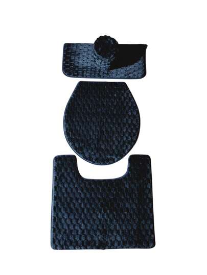 juego de baño con tapete set de 4piezas inodoro funda wc cubierta tapa negro blanco rosa gris rojo