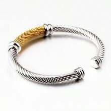 1pc Stainless Steel Wire Rope Bracelet, Hip-Hop Style Accessory, Lightweight Luxury Romantic Steady Casual Personalized Design, Versatile For Any Occasion - Multicolor - View 8