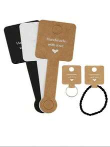 100pcs Jewelry Packaging Cards, Self-Adhesive Bracelet Ring Packaging Cards