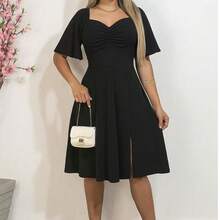 Elegance Flare Sleeve Romantic Dress - 黑色 - 查看 3