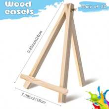 30 Pack 9 Inch Wood Easels Bulk Small Easel Stand For Painting Canvases Mini Tabletop Display Stand Tripod Tabletop Portable Canvas Photo Picture Sign Holder - WoodColor - View 2
