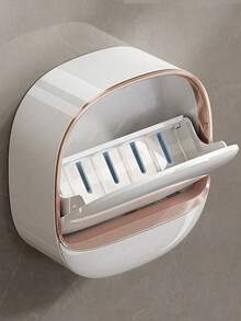 1 Wall-Mounted Soap Box, Waterproof Soap Box With Drainage Box, No Need To Drill Holes, Unique Soap Liquid Drainage Container, Suitable For Autumn Home Bathroom Decoration, Toiletries, Home Life, Autumn And Winter Style, Suitable For Student Dormitories, Christmas Decorations, Christmas, Thanksgiving, New Year's Eve Gifts. - Multicolor - View 5