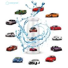 100 pegatinas con temática de coches deportivos, no repetitivas, delicadas, con acabado mate, autoadhesivas, de PVC, con diseño de dibujos animados, de forma asimétrica, sin texto en inglés, de un solo uso, con acabado mate, para regalos de vacaciones, decoración de fiestas, vuelta al cole, recompensas en clase, regalos de cumpleaños, patinetas, equipaje, bicicletas, scooters, botellas de agua