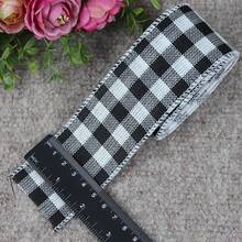 1pc Plaid Burlap Ribbons Wired Edge Tape Christmas Ribbon For Gift Wrapping DIY Hair Bows Christmas Decoration