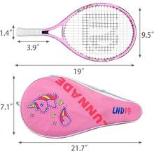Raqueta de Tenis LUNNADE para Niños Junior, Raqueta de Tenis Juvenil de 19/21/23/25 Pulgadas con Funda, Adecuada para Niños y Niñas Principiantes de 3 a 12 Años