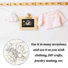 50 Pcs Stainless Steel Safety Pins With Locking Closures For Clothing Fastening And Diaper Securing 4CM Length Durable And Reliable For Everyday Use In Fashion Crafting And Baby Care Applications - trắng - Xem 6