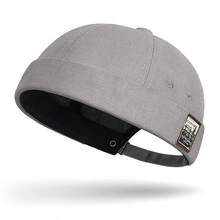 1 pieza Gorra de calabaza sin ala de tela unisex, gorra de casero retro, estilo de moda callejera coreana de hip-hop