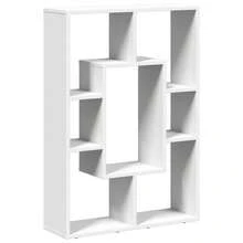 Librería Larryhot blanca 63x20x90 cm de madera industrial, resistente y duradera, fácil de montar, estilo decorativo, adecuadA, Para guardar adornos, figuras, libros, pequeños objetos, etc. - Blanco - Ver 2