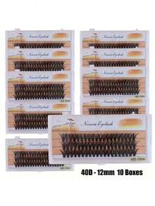 600pcs Thick C Curl 9-13mm Mixed Black DIY Eyelash Extension Kit, Creates Fluffy Natural-Looking Lashes, Includes DIY Eyelash Glue, DIY Remover, And DIY Eyelash Extension Tools - D - View 7