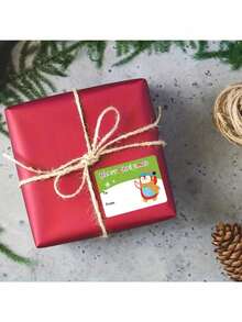 200pcs/Roll Christmas Gift Tags Stickers, 2 Inch X 1.5 Inch, Assorted Styles And Patterns, Universal Self-Adhesive Labels For Holiday Gift Wrapping