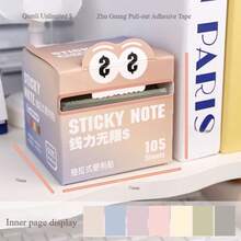 105张透明珠光便签纸 - 渐变色卡通眼睛设计，书写表面光滑，粘性强，适用于家庭、办公室、学校收纳整理，可用作装饰文具、记事本、学习辅助工具，图案有趣，采用优质纸张，有助于工作空间整理，是创意人士的理想之选。 - 珠光 - 查看 18