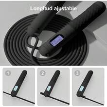 Garselay Cuerda para Saltar,comba,Contador Digital Velocidad para Saltar, Contador de Cuerdas para Entrenamiento, Cuerda de Saltarde Conteo de Pérdida de Peso Deportiva para Niños/Adultos - Negro - Ver 9