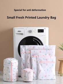 1件内衣洗衣袋，印花细网衣物护理袋套装，大号网眼胸罩护理袋，洗衣网袋 - 彩色 - 查看 8