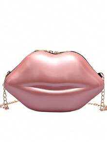1 chiếc túi đeo chéo nữ hình môi bóng bẩy thời trang, túi xách mini độc đáo, ví nhỏ bằng da PU. - Nhiều màu - Xem 17