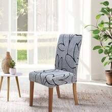 Geometrisches Muster bedruckte Stuhlbezüge für Esszimmer, Stretch Spandex Husse für Parsons Stühle, waschbare Anti-Staub Sitzbezüge für Küche, Hochzeit, Party