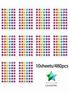 960pcs Rainbow Holographic Star Stickers, Suitable For Rewards, Behavior Charts, Student Planners And School Classroom Teacher Supplies, 0.6 Inch Diameter - Multicolor - View 10