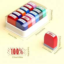 2pcs Colorful French Teacher Evaluation Stamp, Automatic Ink-Emitting Stamp – Ideal For Grading Home Assignments, Collecting Parent Signatures, Motivating Students, And Rewarding Good Behavior. Perfect For Back-To-School Supplies, And Ideal Gifts For Thanksgiving, Christmas, And Saudi National Day Celebrations.