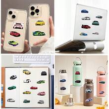 100 pegatinas con temática de coches deportivos, no repetitivas, delicadas, con acabado mate, autoadhesivas, de PVC, con diseño de dibujos animados, de forma asimétrica, sin texto en inglés, de un solo uso, con acabado mate, para regalos de vacaciones, decoración de fiestas, vuelta al cole, recompensas en clase, regalos de cumpleaños, patinetas, equipaje, bicicletas, scooters, botellas de agua