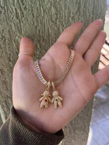 Virginia Gold Plated Studded Son Boy Girl Chain - 夫妻 - 查看 3