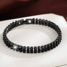 Luxury Style Black Rectangular Zirconia Bracelet Tennis Multicolor Bracelet Female Hand Jewelry Gift