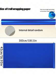 1卷哑光金属质感包装纸，蓝色，适用于感恩节、婚礼、万圣节等各种场合，纯色包装纸，礼品包装纸，完美适用于婚礼、情人节、生日、圣诞节、DIY花束、金属圣诞礼品包装纸、DIY圣诞装饰纸、纯色图案、哑光包装纸、万圣节、感恩节装饰、秋季、冬季 - 藍色 - 查看 11