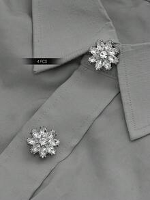 1/2/4pcs 17/22mm Rhinestone Button Covers For Women, Crystal Button Covers, Detachable Clip On Button Covers, Crystal Fancy Buttons For Clothing, Button Snaps With Pliers Press For Dress Suit Tux Shirt Accessories, Lead Color - Multicolor - View 15