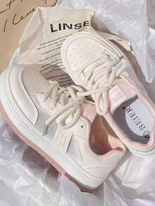 Cartoon lässige süße Preppy College Sport Mode Straßen Stoff Schnalle dicke Sohle Chunky Sneaker, Outdoor Lässig Schuhe für alle Jahreszeiten, Größe 35-40