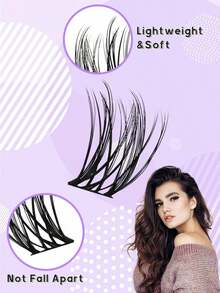 168PCS C-Curl Natural Lash Clusters Clear Band Eyelash Clusters Wispy Lashes Clusters 10-16mm Cluster Eyelash Extensions Individual Lashes DIY Lash  Natural Look - Đen 2 - Xem 5