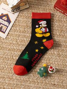 Disney 4/1 Pair Genuine Christmas Hat Cartoon Character Socks, Christmas & New Year Animation Socks For Men, Novelty & Fun Socks For Gifts And Parties, Socks - Multicolor - View 9