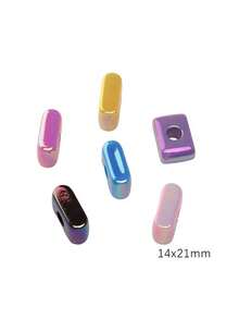 10 件/26 件电镀亚克力大孔英文字母珠，DIY 手机挂绳，休闲鞋饰，手工珠宝配饰，节日礼物 - 馬卡龍鍍彩字母 - 查看 13