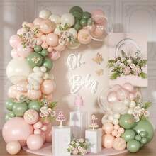 灰蓝色气球拱门套装 126 件浅蓝色和白色气球拱门花环套装包括马卡龙气球，适用于婚礼生日婴儿洗礼性别揭示新娘装饰 - a set - 查看 10