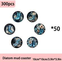 1 set/4 buc/6 buc/300 buc cizme albastre cu model de flori și stele, suporturi pentru pahare de noroi cu diatomee, suporturi pentru cafea, decorațiuni multi-ocazie pentru casă și restaurant, cadouri zilnice, decorațiuni de masă, decorațiuni zilnice, decorațiuni pentru petreceri tematice