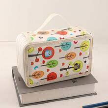 1 pieza Estuche de lápices, Estuche, Bolsa de lápices con gráfico de dibujos animados, Mochila escolar - Rosa - Ver 7