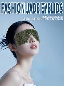 1pc Natural Jade Eye Mask, Non-Electric Cold Compress Eye Mask, Fragrance-Free - Multicolor - View 6