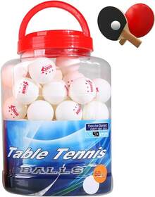 Set de Pelotas de Pong, Tenis De Mesa, 60 Piezas 40 mm Práctica Durable Bolas de Pong, Alto Rendimiento y Tecnología, para el Entrenamiento de la Competencia Entretenimiento - Blanco - Ver 2