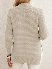 2026 Must-Have For The New Year Women's New Years Women Outfit Christmas Outfit Winter Clothes For Women Vestido Para Navidad Mujer Holiday Outfits For Women Women Winter Clothes Going Out Outfits Long Sleeve Top Elegant Loose Turtleneck Sweater - All-Season Long Sleeve Solid Color Irregular Hem, Machine Washable, Relaxed Fit For Casual To Dressy Wear, Neutral Tones (Beige, Purple, Blue, Black, White), Short Sleeve Women's Sweater, Slim Fit Crop Top, Local Warehouse Direct, Girls' Outdoor Sweater  Vintage Lazy Style, European & American Street Style Chunky Knit Sweater, Mock Neck Pullover, Loose Drop Shoulder Knit Top   Side Slit Hem, Textured Knit - 杏色 - 查看 4