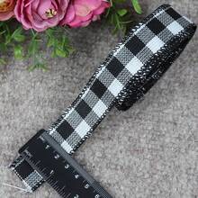 1pc Plaid Burlap Ribbons Wired Edge Tape Christmas Ribbon For Gift Wrapping DIY Hair Bows Christmas Decoration