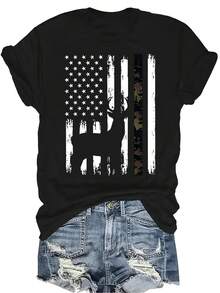 Camiseta SWY1 para mujer y unisex, de verano, casual, transpirable, con cuello redondo, manga corta, estilo urbano y versátil, adecuada para adolescentes y adultos - Negro - Ver 1