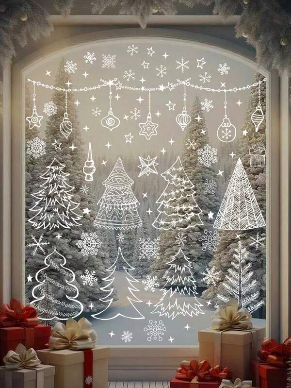 103pcs (9 Sheets) Christmas Decorations - Christmas Window Stickers, Indoor Christmas Decorations, Christmas Window Decor Stickers For Home, Office, Classroom